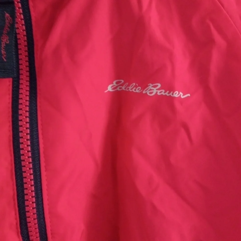 EDDIE BAUER HOODED REVERSIBLE PUFFY/FURRY FLEECE JACKET Youth size 10/12